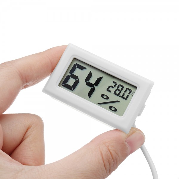 3Pcs Mini LCD Digital Thermometer Hygrometer Fridge Freezer Temperature Humidity Meter White Egg Inc