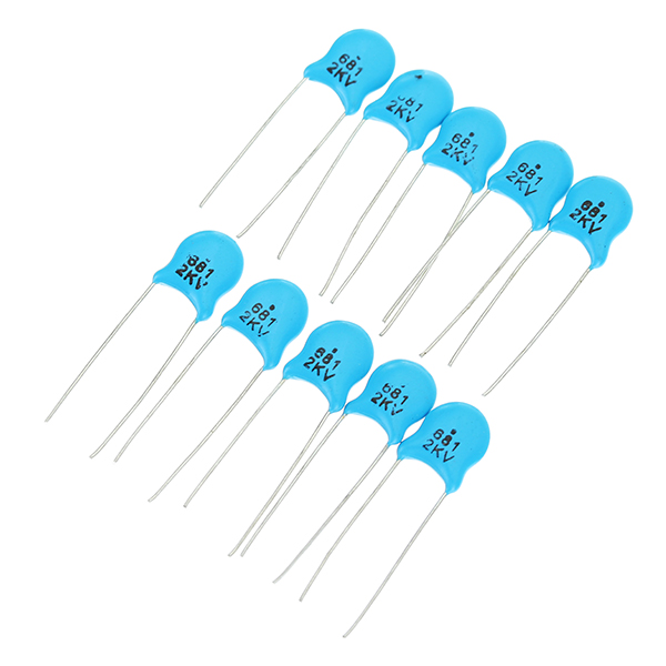 1000pcs 10 Values 102K-681K 2KV High Voltage Ceramic Capacitors Kit Assortment Set Component Pack 10pcs Each Value