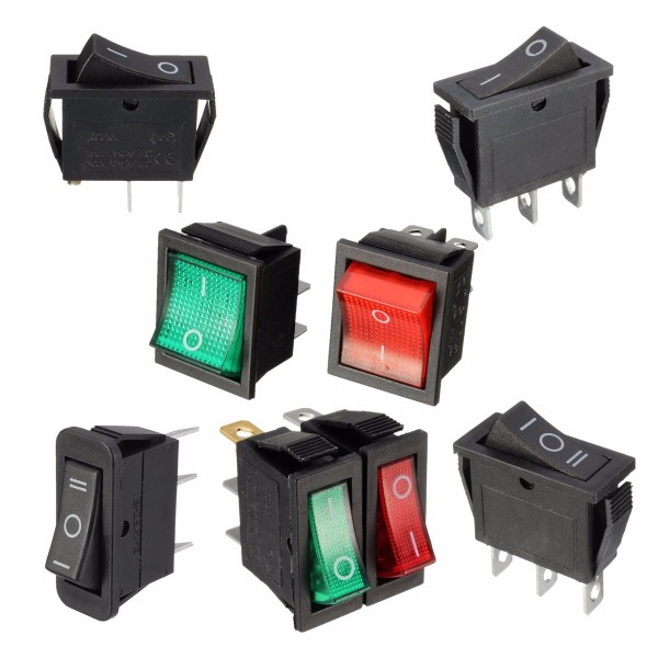 Large Rectangle Rocker Switch LED Lighted Car Dash Boat 3-Pin SPST 12V