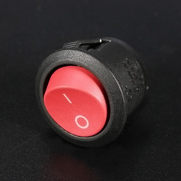 5Pcs Mini Round Red 2 Pin SPST ON-OFF Rocker Switch Button