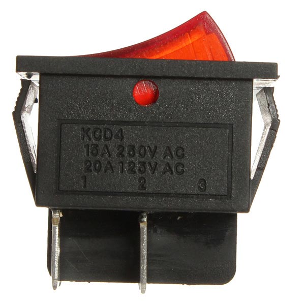 Red Light Lamp 4 Pin DPST ON-OFF Rocker Boat Switch 13A/250V 20A/125V