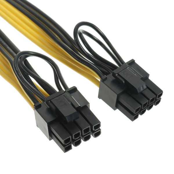 Dual PCIe 8pin Power Cord 6+2pin DIY Splitter Power Cable