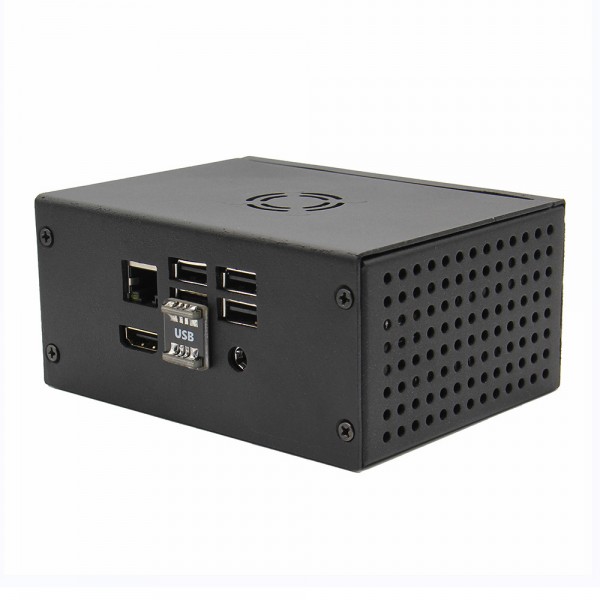 Metal Case + Power Control Switch + Cooling Fan For X820 SSD/HDD Storage Board